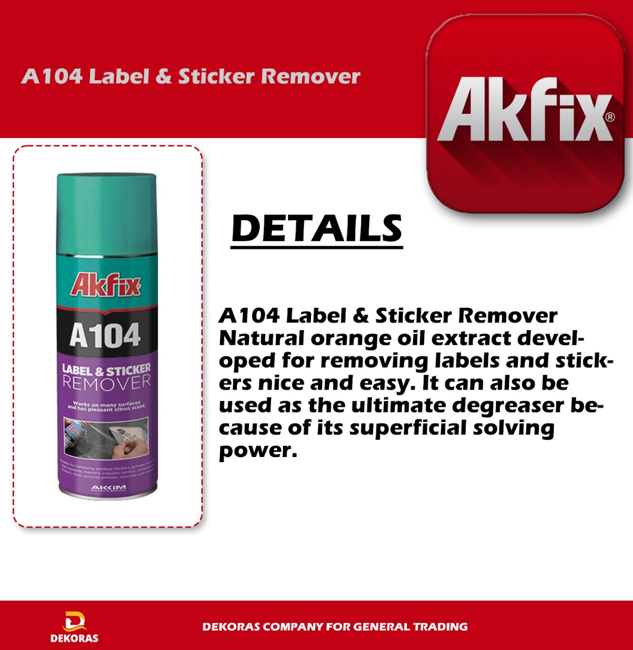 Dekoras Company A104 Label & Sticker Remover